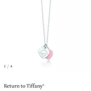 Tiffany & Co. Silver Necklace with Pink Heart necklace Charm